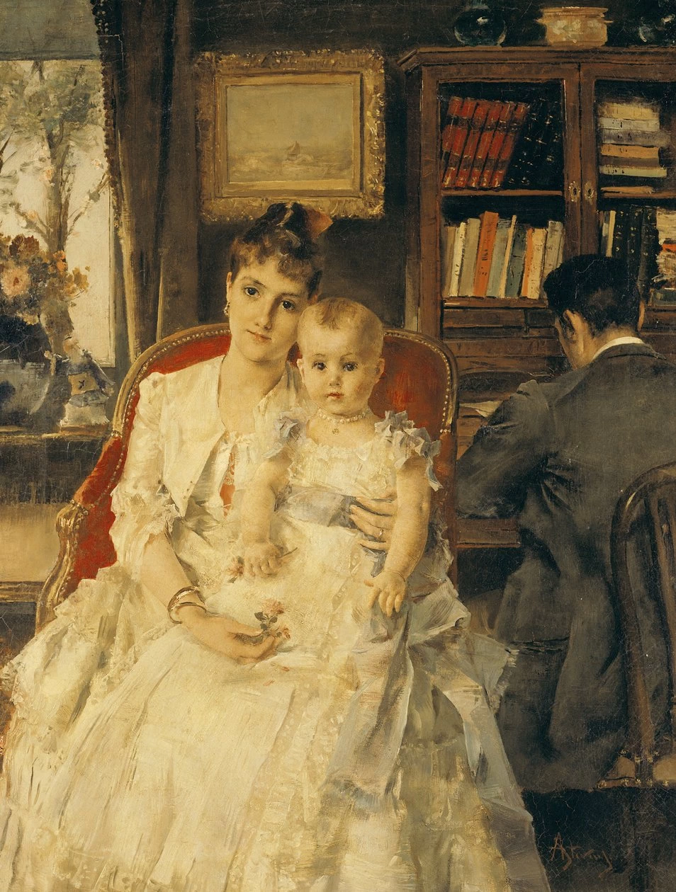 Alfred Émile Stevens - 181, Tutta la felicità (Scena familiare) c.1880, Musée D’orsay, Parigi